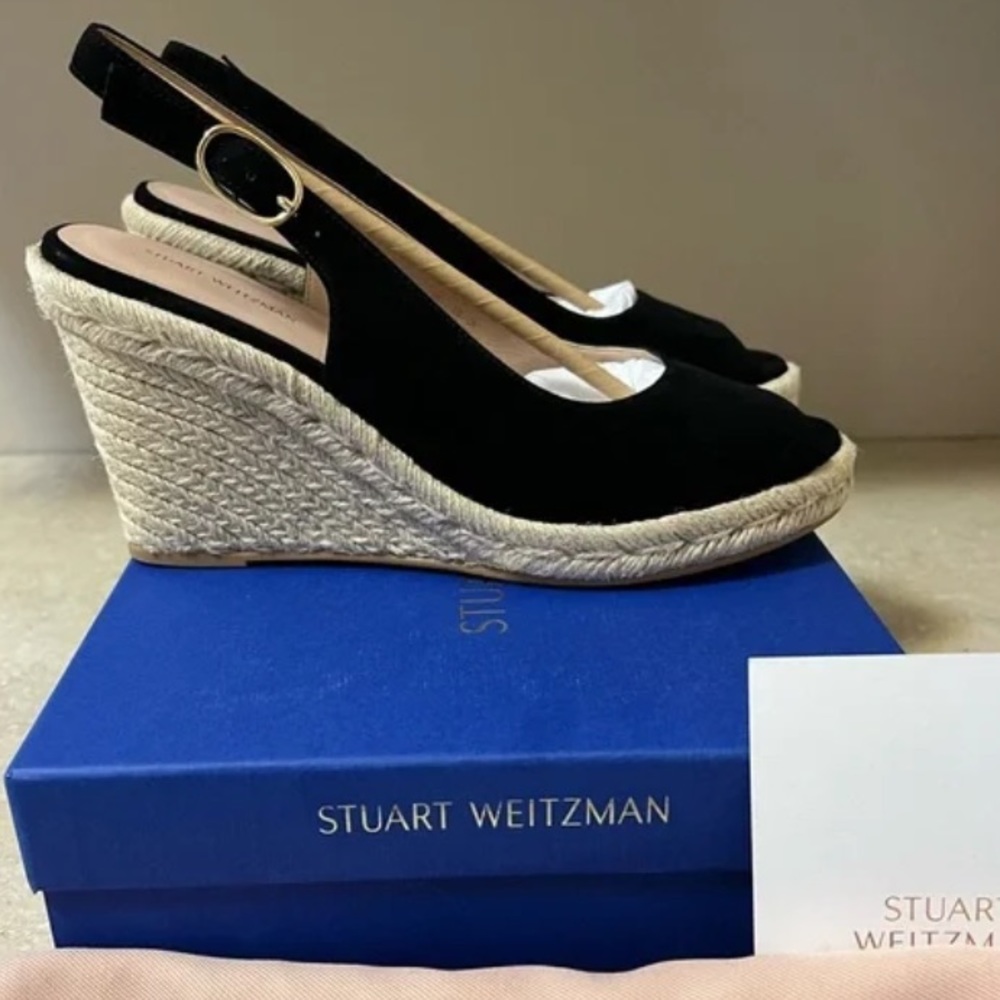 ❤️❤️ STUART WEITZMAN Jean Wedge Slingback Sandal Suede ❤️❤️new with tag